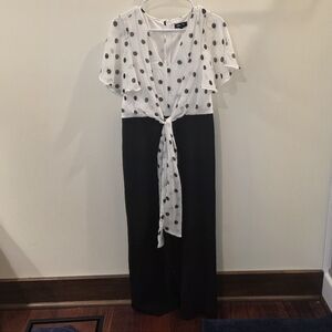 Vintage DKNY Jumpsuit, Polka Dot, Size 8